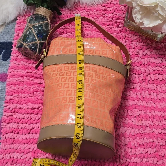Fendi Bucket Bag in Orange and Tan - Picture 12 of 14
